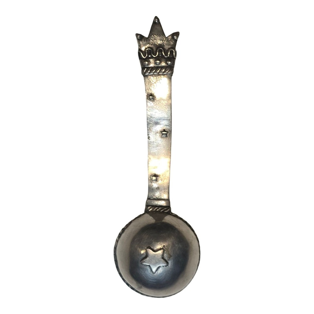 VINTAGE Coffee Queen Scoop Crown Handle Star Bowl Silverplate Metal Collector - Picture 2 of 9